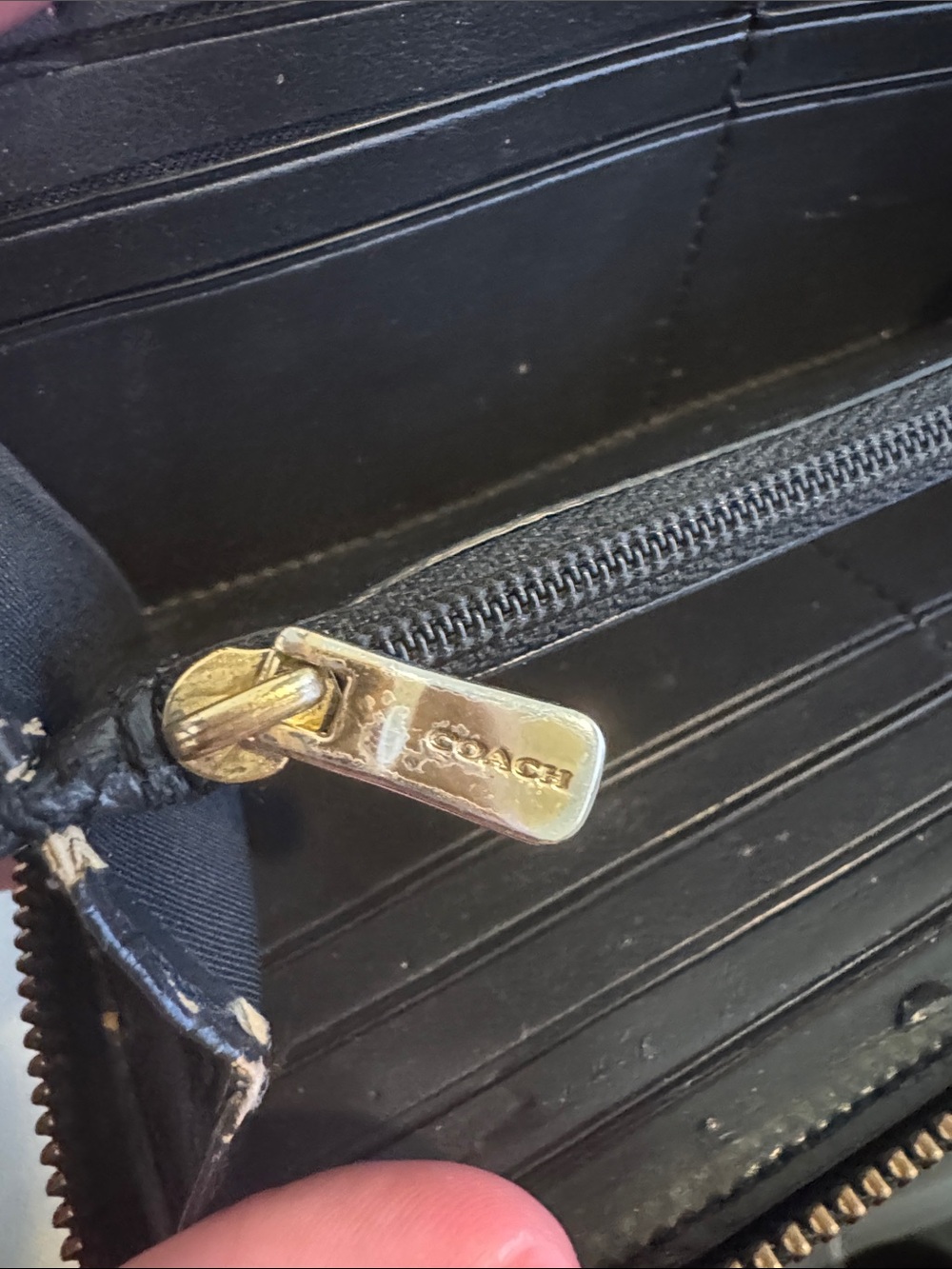 Coach Brown and Black Logo Zip Wallet - Picture 9 of 10